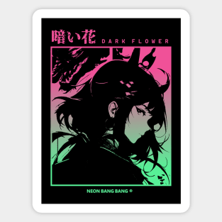 "Dark Flower" Cyberpunk Aesthetic Vaporwave Anime Manga Girl Japanese Streetwear Magnet